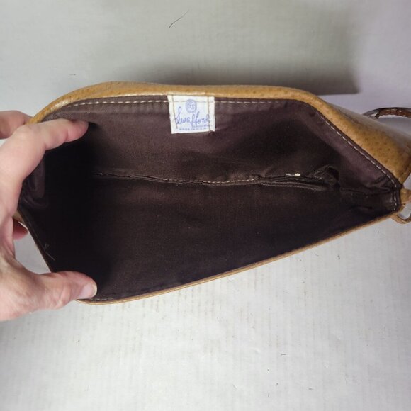 Vintage Tan Faux Leather Swafford Originals Shoulder Crossbody Clutch Bag - Picture 5 of 7